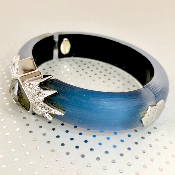 Alexis Bittar Blue Lucite Silver Star Bracelet - Picture 2 of 6